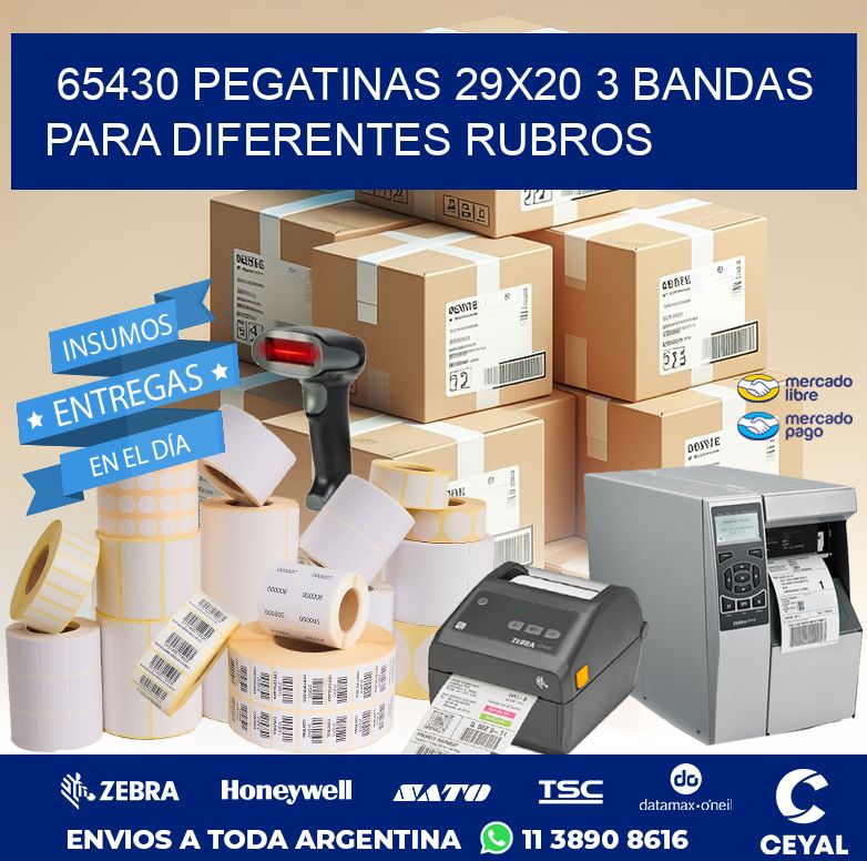 65430 PEGATINAS 29X20 3 BANDAS PARA DIFERENTES RUBROS