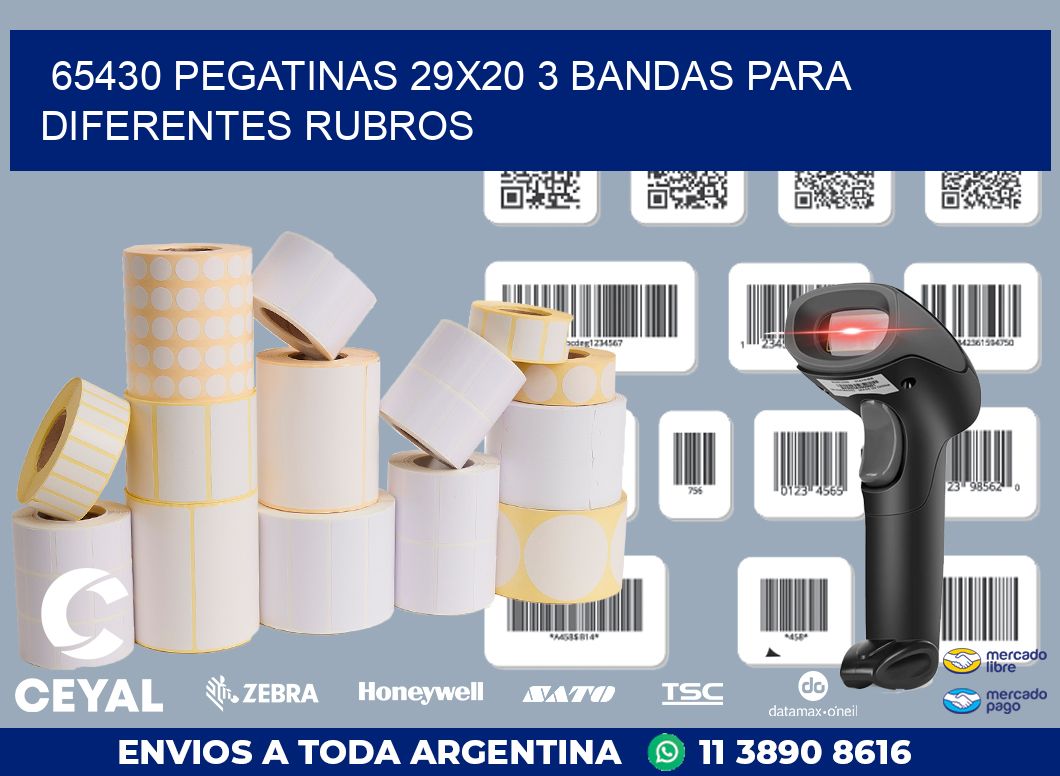 65430 PEGATINAS 29X20 3 BANDAS PARA DIFERENTES RUBROS