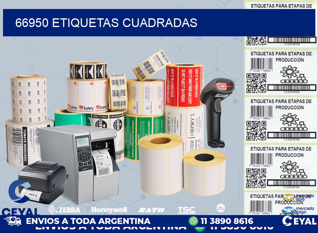 66950 Etiquetas cuadradas
