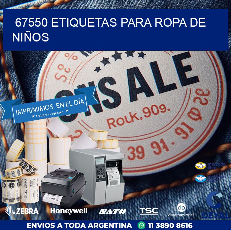 67550 ETIQUETAS PARA ROPA DE NIÑOS