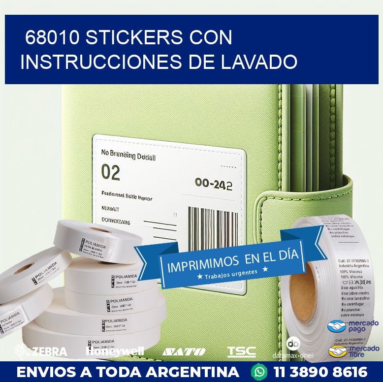 68010 STICKERS CON INSTRUCCIONES DE LAVADO