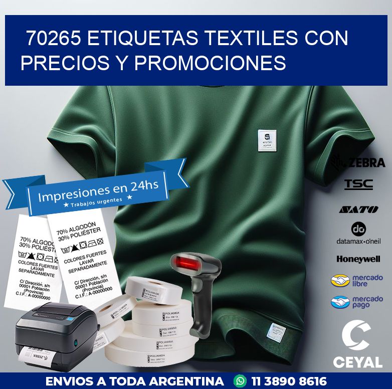 70265 ETIQUETAS TEXTILES CON PRECIOS Y PROMOCIONES