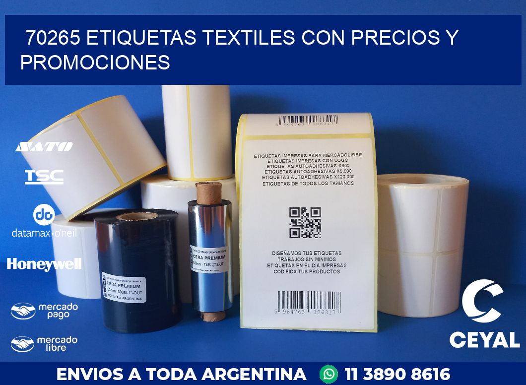 70265 ETIQUETAS TEXTILES CON PRECIOS Y PROMOCIONES