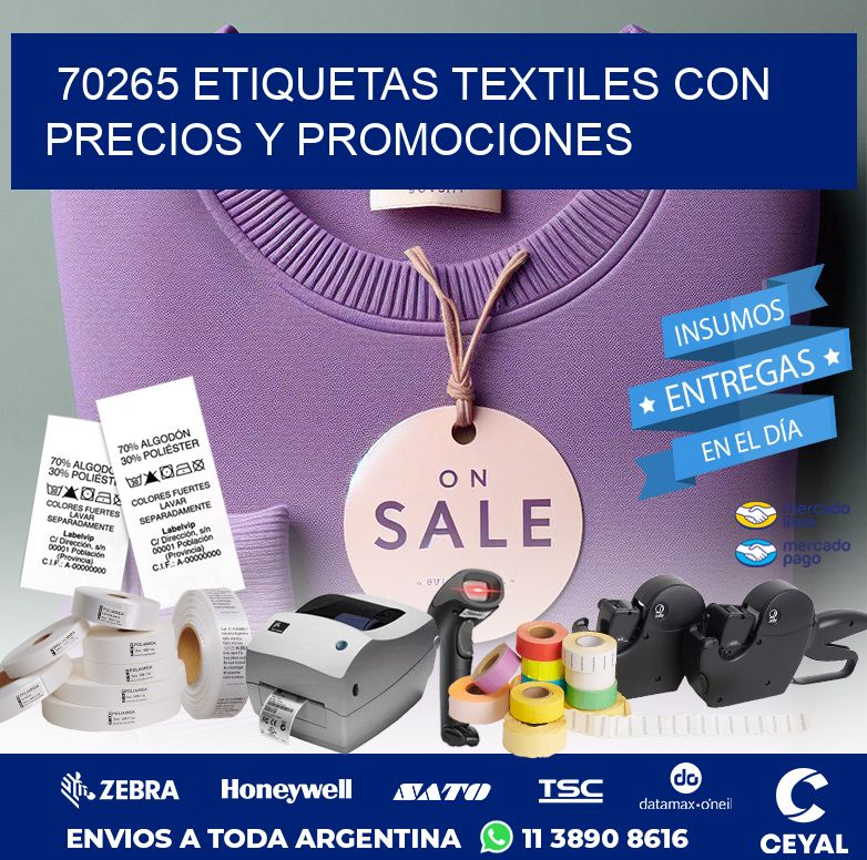 70265 ETIQUETAS TEXTILES CON PRECIOS Y PROMOCIONES