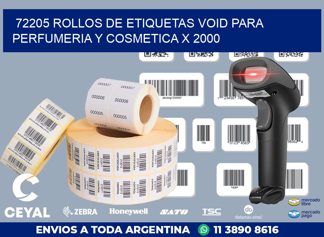72205 ROLLOS DE ETIQUETAS VOID PARA PERFUMERIA Y COSMETICA X 2000