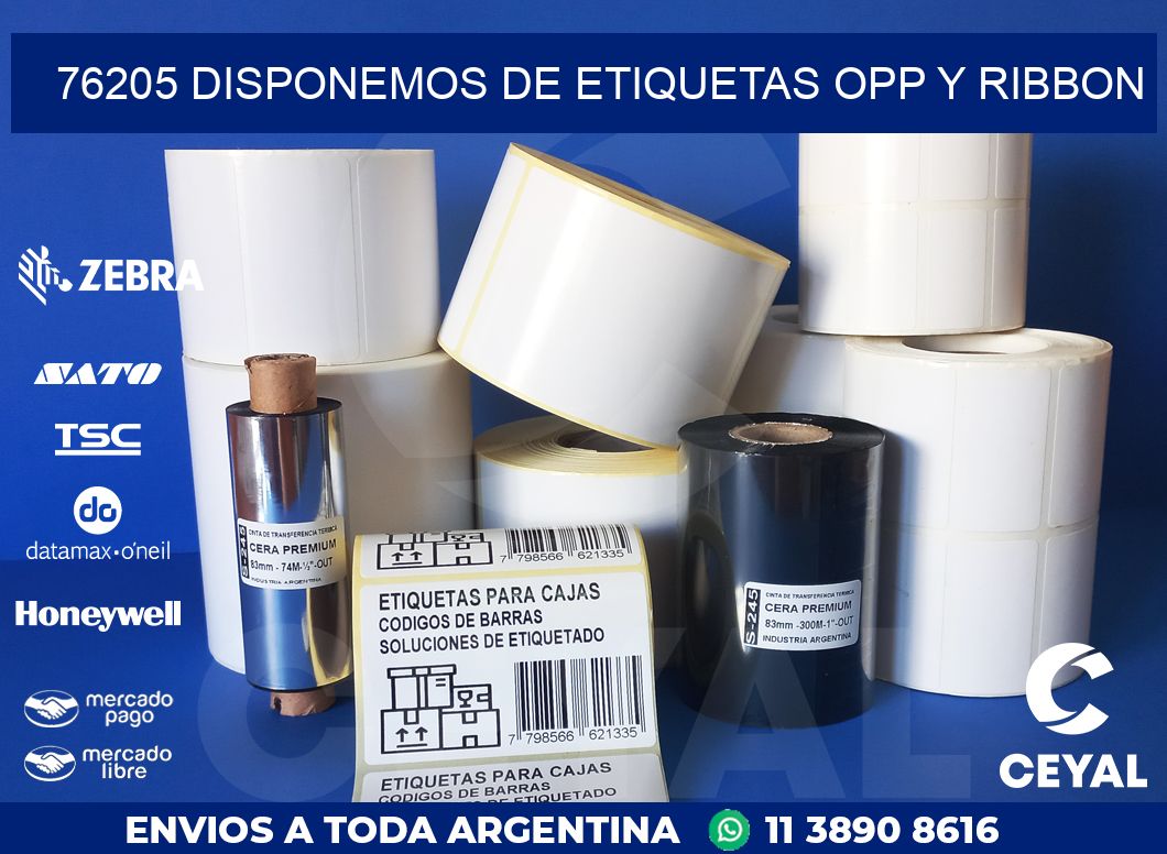 76205 DISPONEMOS DE ETIQUETAS OPP Y RIBBON