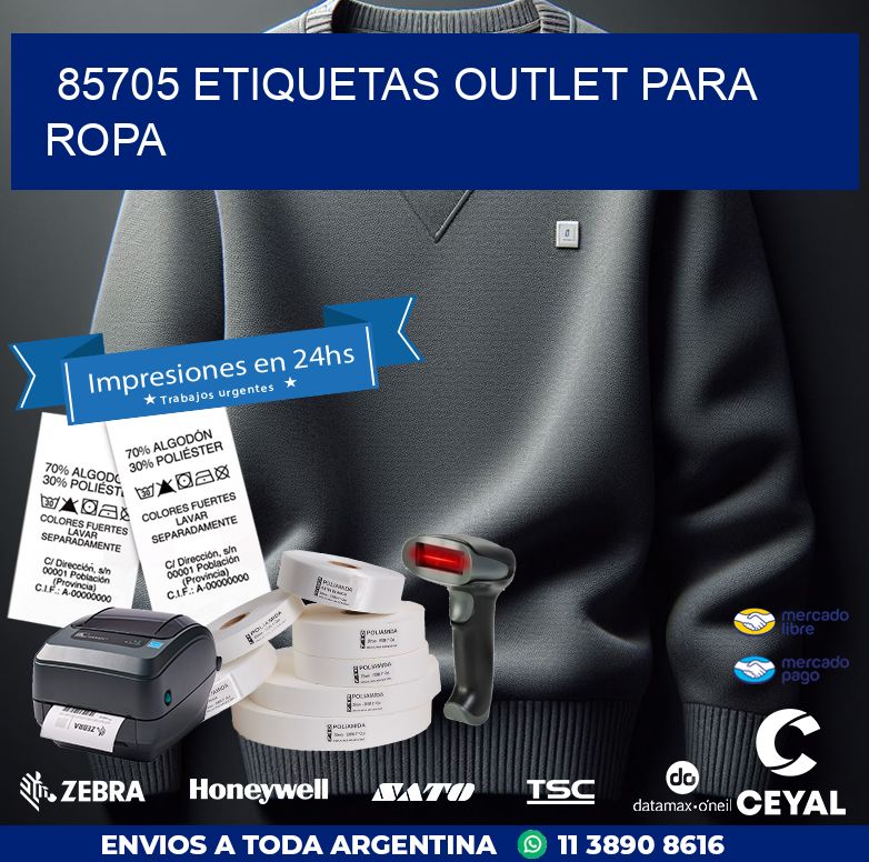 85705 ETIQUETAS OUTLET PARA ROPA