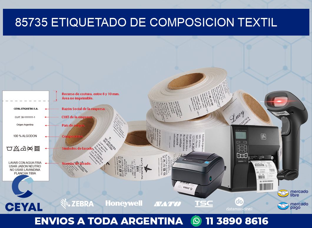 85735 ETIQUETADO DE COMPOSICION TEXTIL