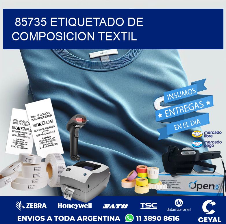 85735 ETIQUETADO DE COMPOSICION TEXTIL