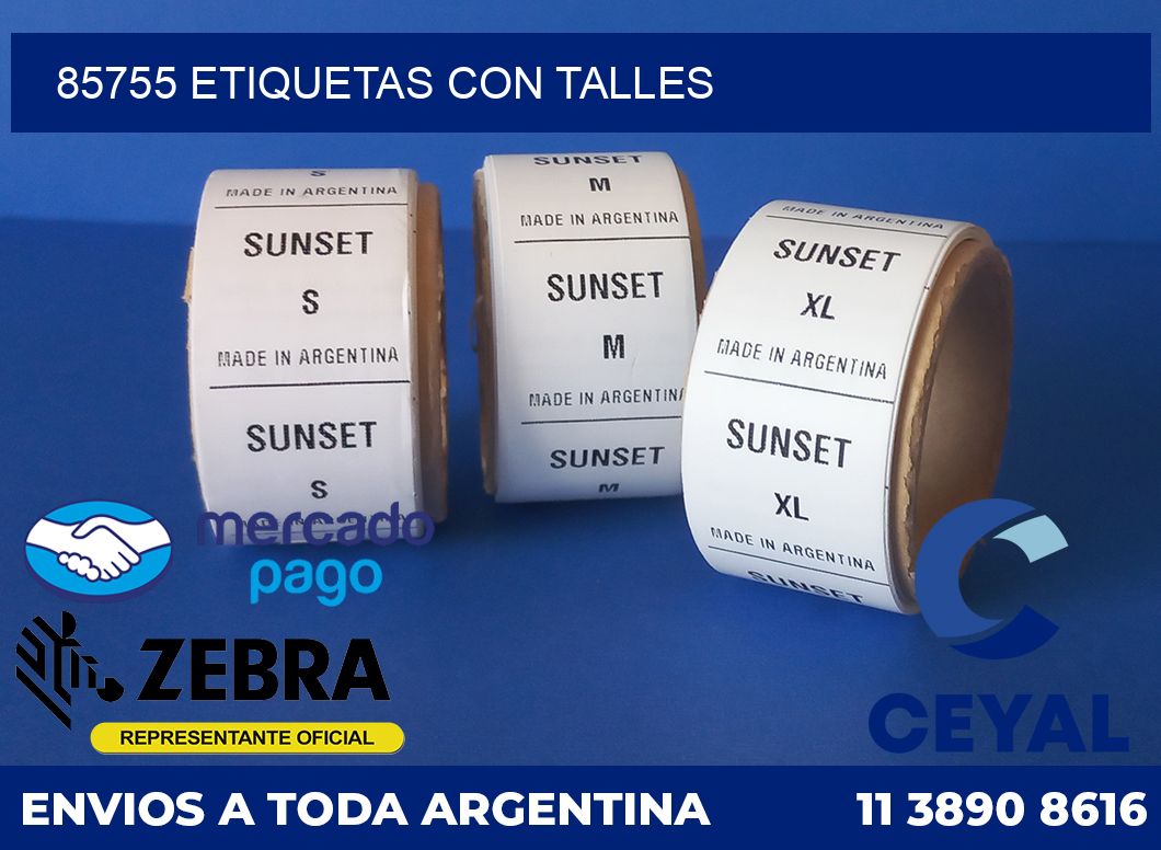 85755 ETIQUETAS CON TALLES