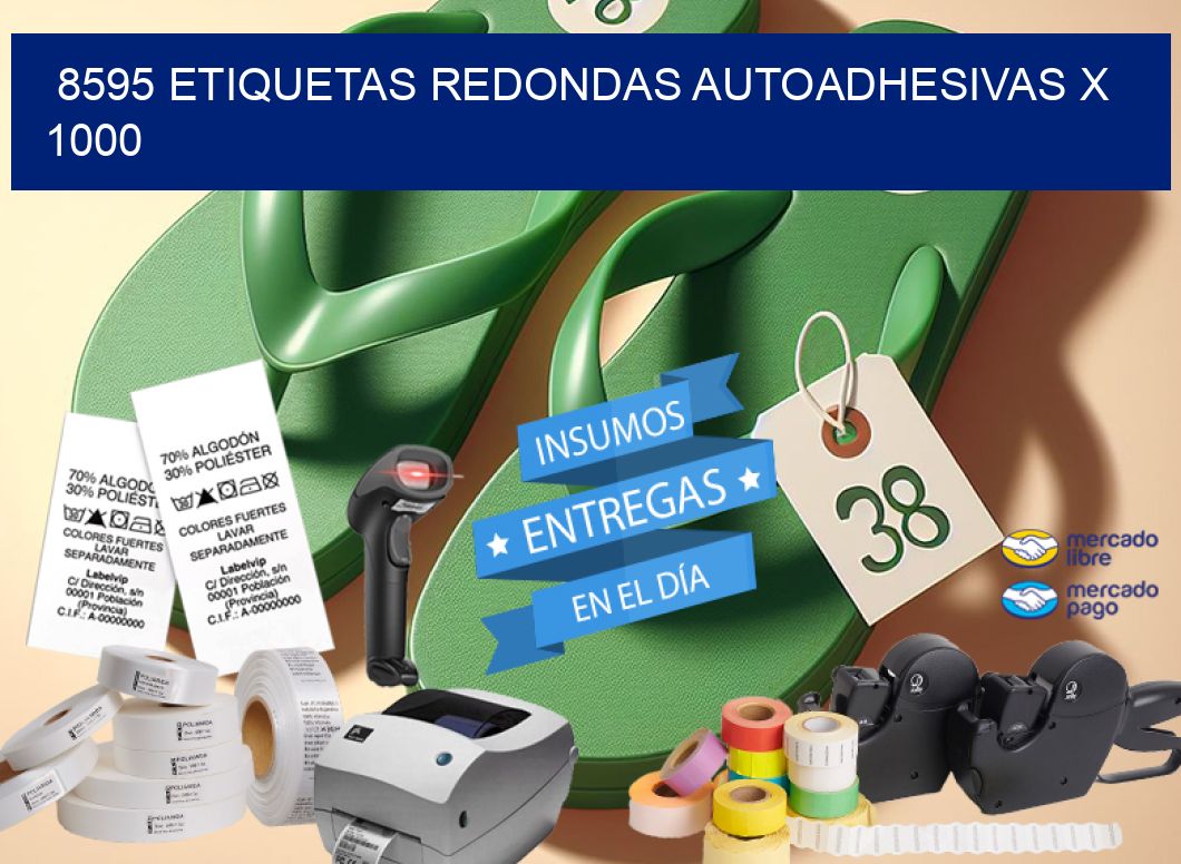 8595 ETIQUETAS REDONDAS AUTOADHESIVAS X 1000