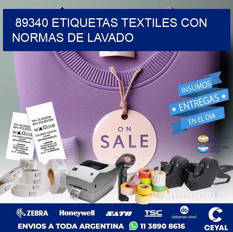 89340 ETIQUETAS TEXTILES CON NORMAS DE LAVADO