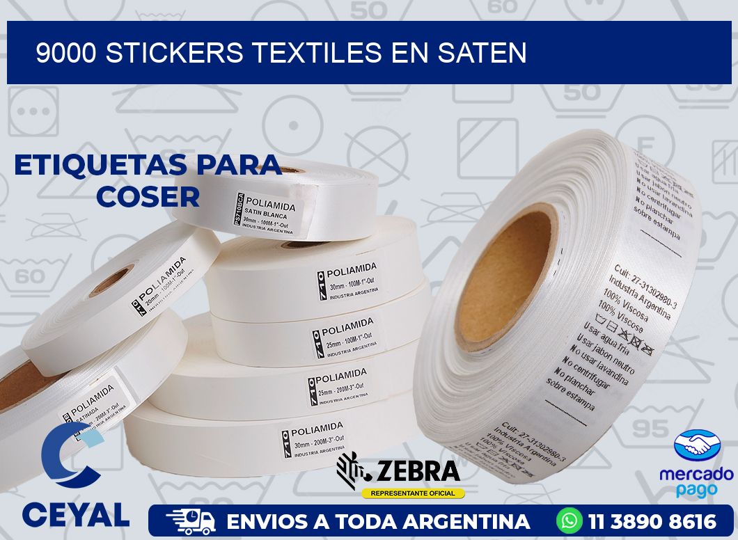 9000 STICKERS TEXTILES EN SATEN