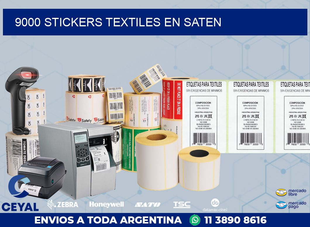 9000 STICKERS TEXTILES EN SATEN