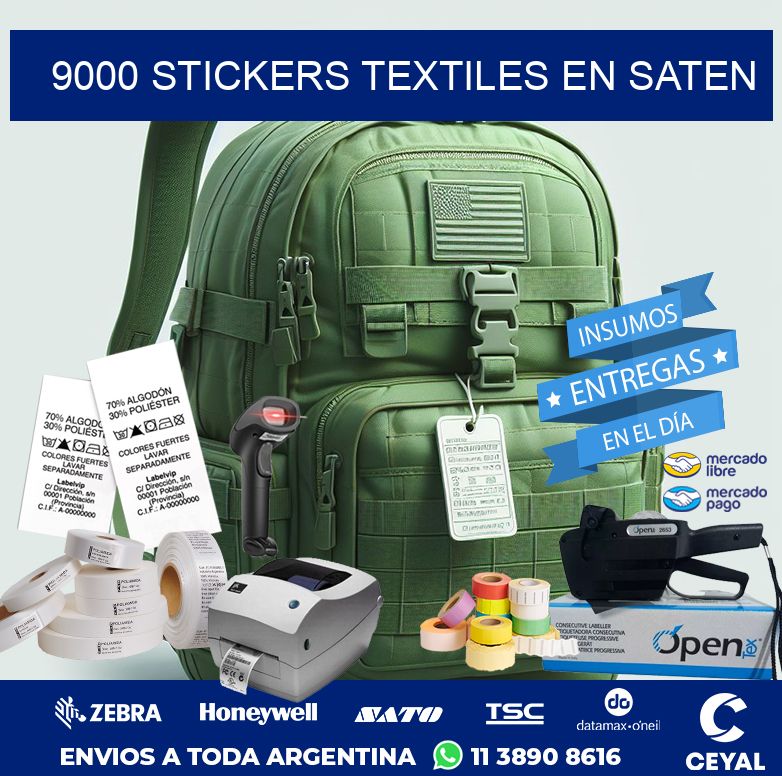 9000 STICKERS TEXTILES EN SATEN