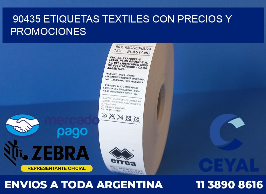 90435 ETIQUETAS TEXTILES CON PRECIOS Y PROMOCIONES