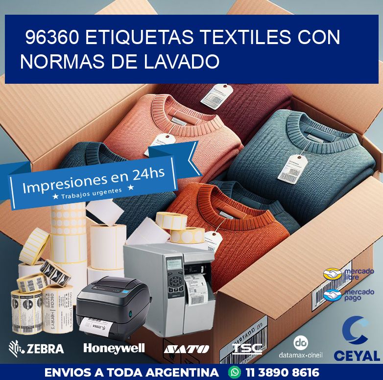 96360 ETIQUETAS TEXTILES CON NORMAS DE LAVADO