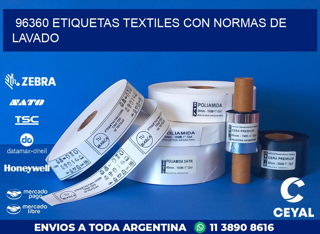 96360 ETIQUETAS TEXTILES CON NORMAS DE LAVADO