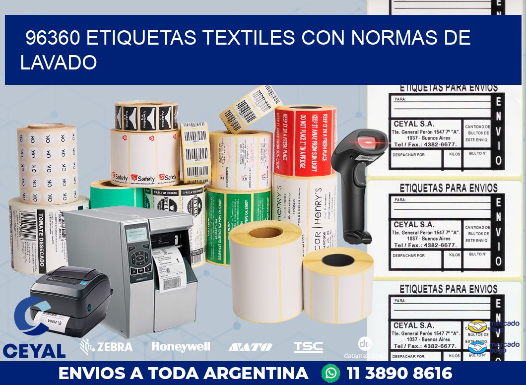 96360 ETIQUETAS TEXTILES CON NORMAS DE LAVADO