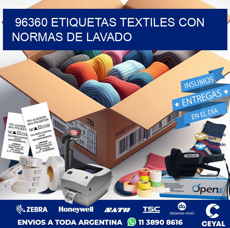 96360 ETIQUETAS TEXTILES CON NORMAS DE LAVADO