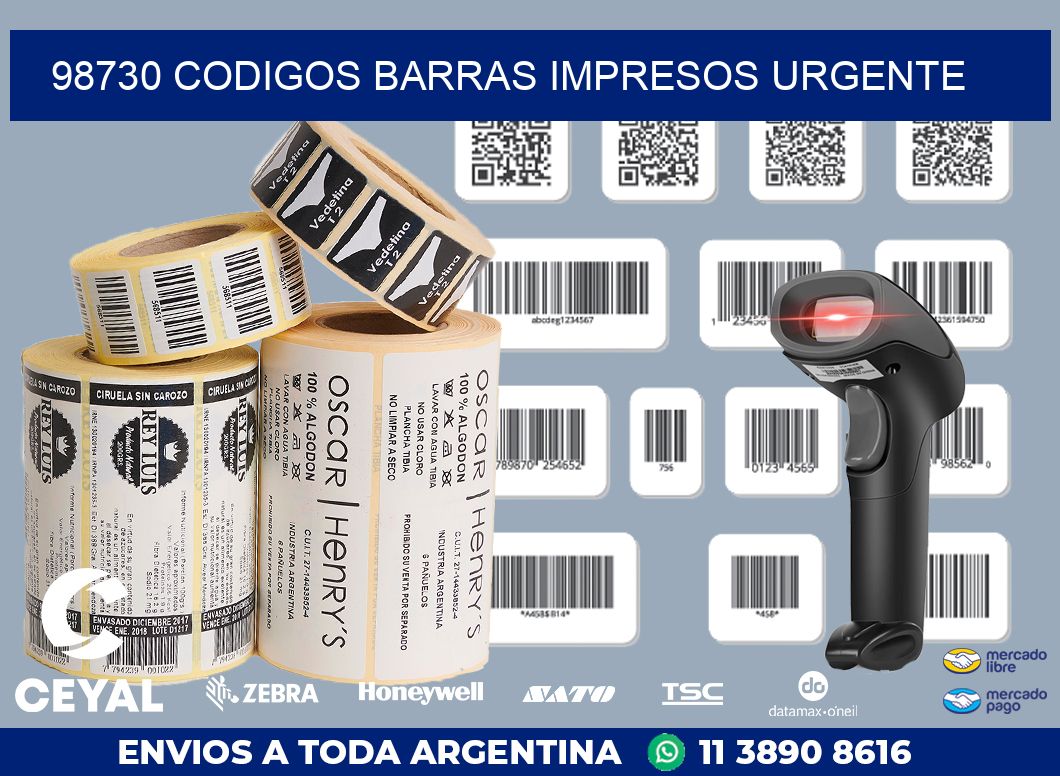 98730 CODIGOS BARRAS IMPRESOS URGENTE