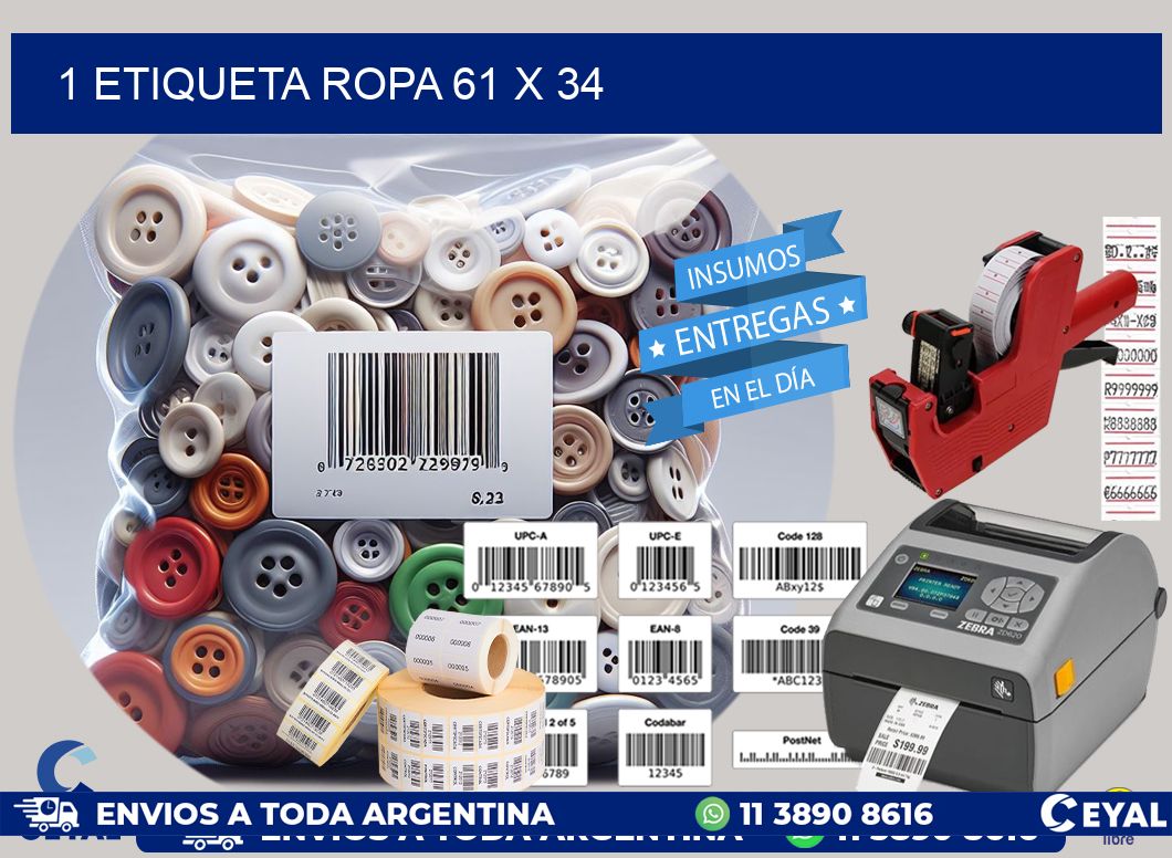 1 ETIQUETA ROPA 61 x 34