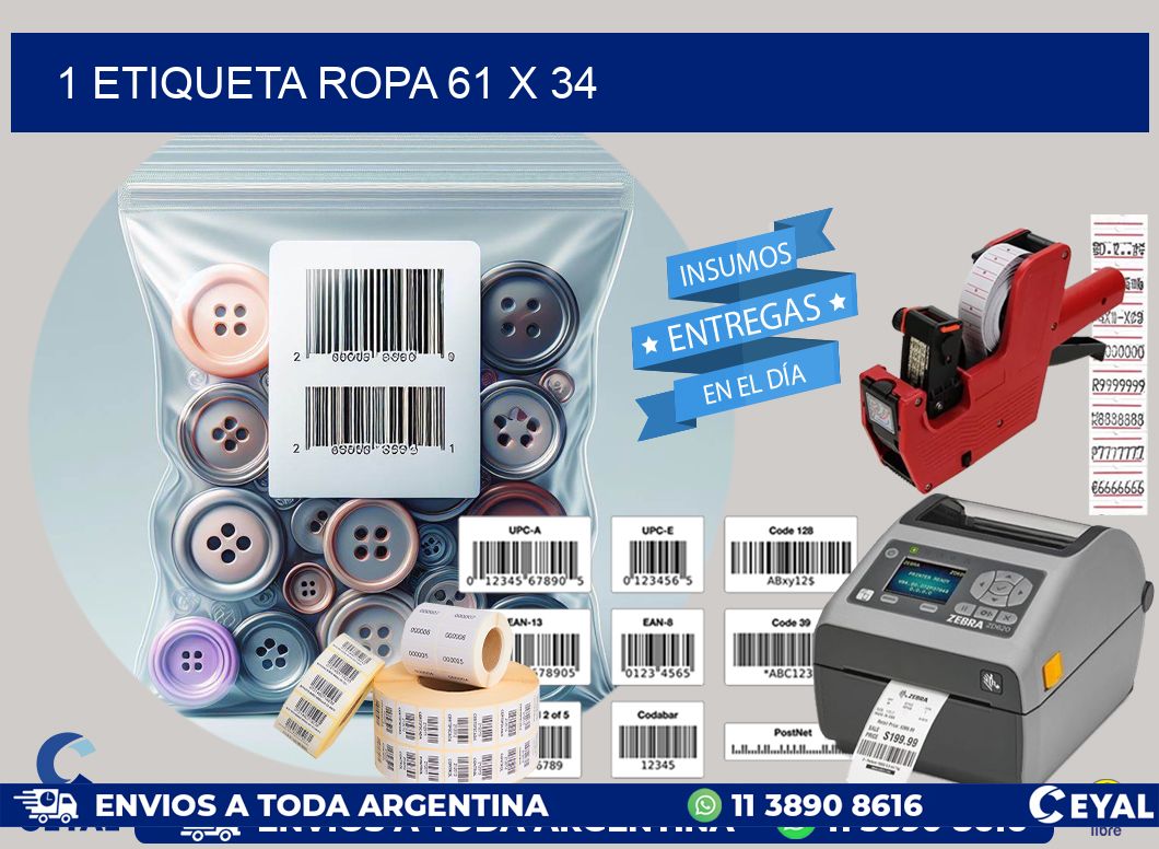 1 ETIQUETA ROPA 61 x 34