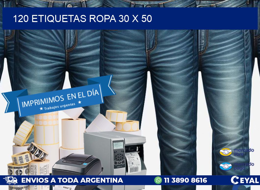 120 ETIQUETAS ROPA 30 x 50