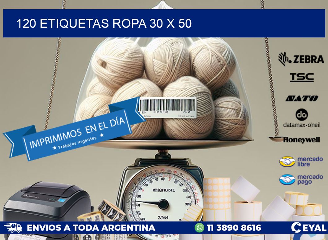 120 ETIQUETAS ROPA 30 x 50