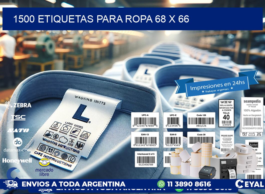 1500 ETIQUETAS PARA ROPA 68 x 66