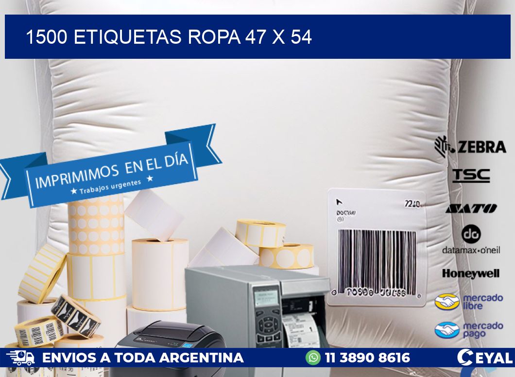 1500 ETIQUETAS ROPA 47 x 54