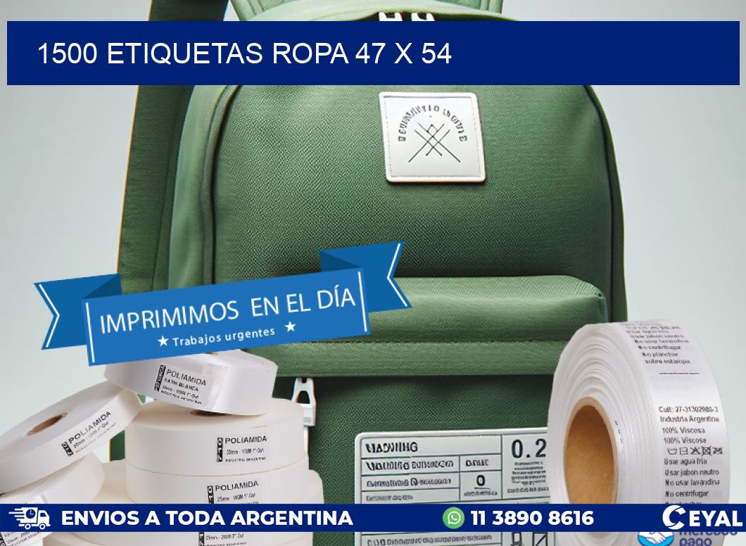 1500 ETIQUETAS ROPA 47 x 54