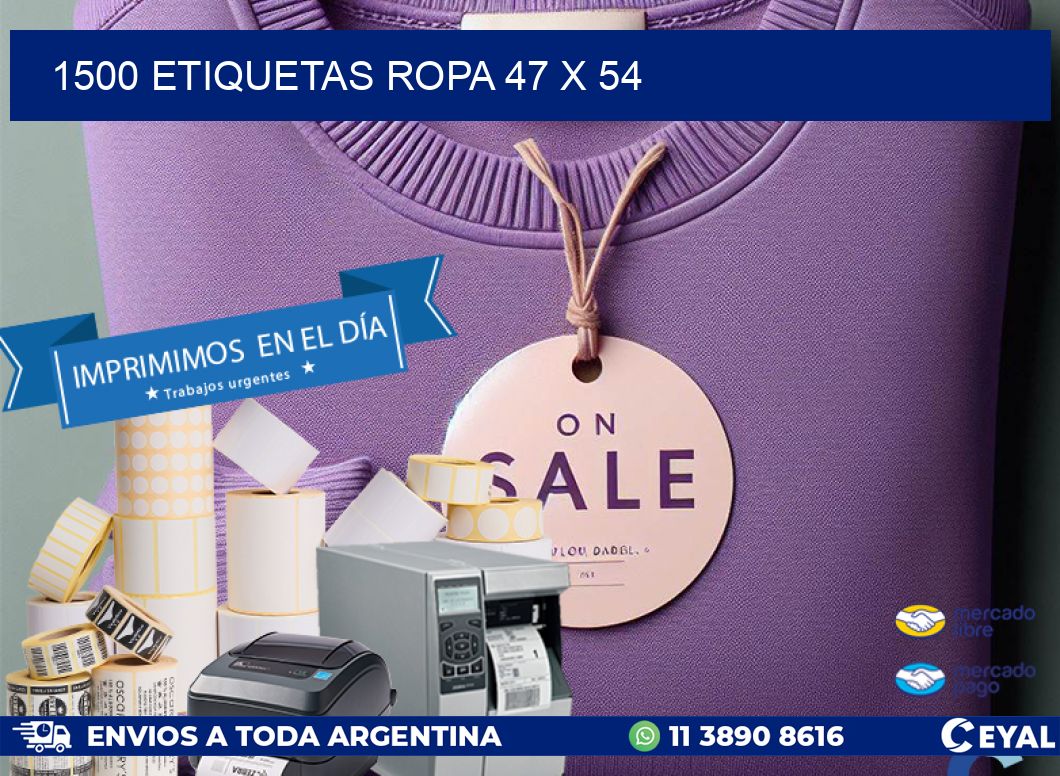 1500 ETIQUETAS ROPA 47 x 54