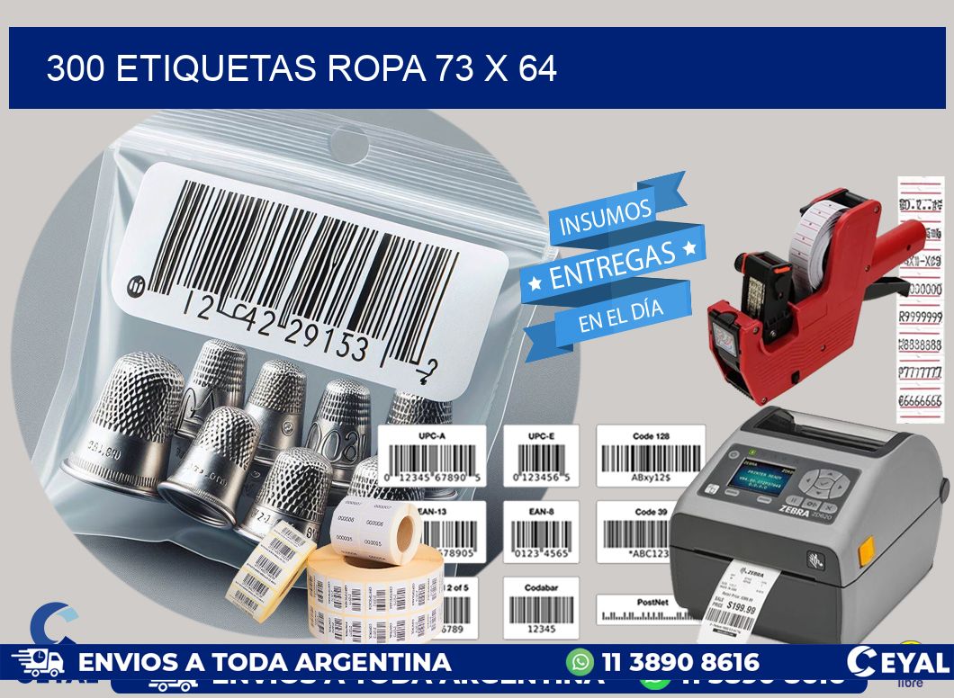 300 ETIQUETAS ROPA 73 x 64