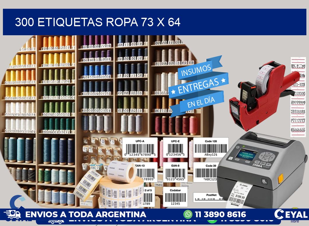 300 ETIQUETAS ROPA 73 x 64