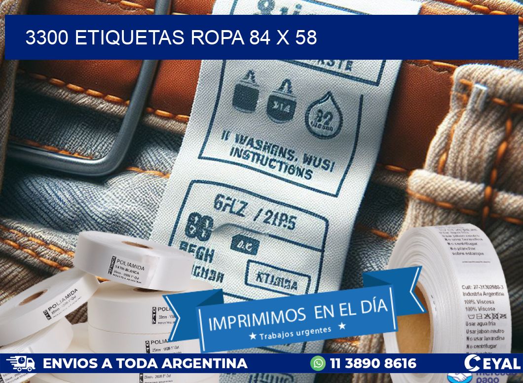 3300 ETIQUETAS ROPA 84 x 58