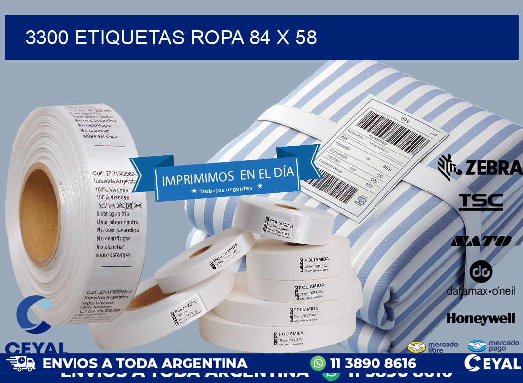 3300 ETIQUETAS ROPA 84 x 58