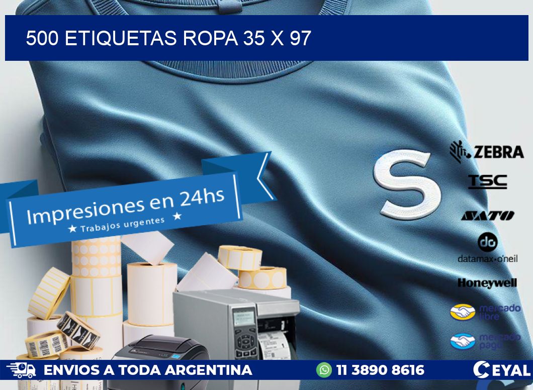 500 ETIQUETAS ROPA 35 x 97