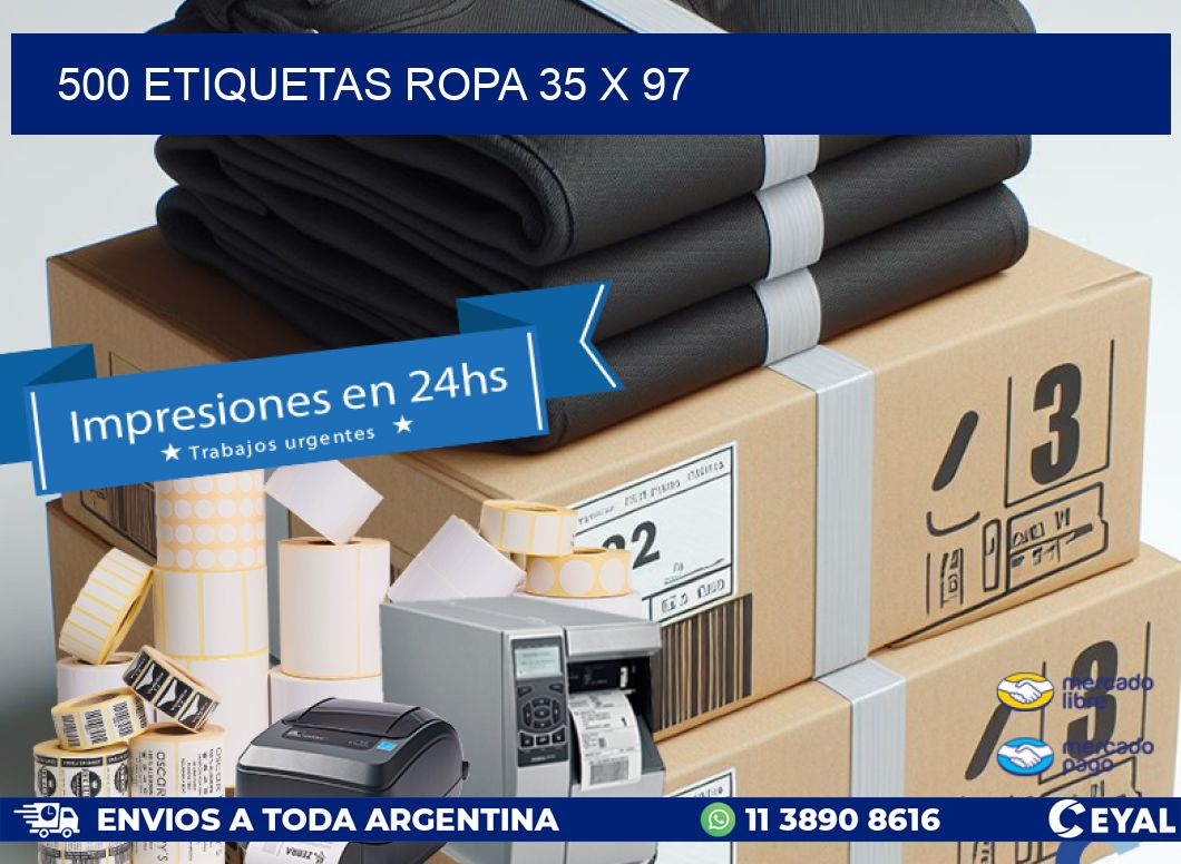 500 ETIQUETAS ROPA 35 x 97