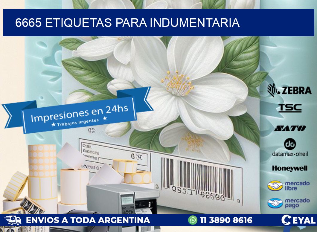 6665 ETIQUETAS PARA INDUMENTARIA