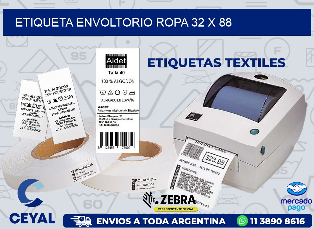 ETIQUETA ENVOLTORIO ROPA 32 x 88