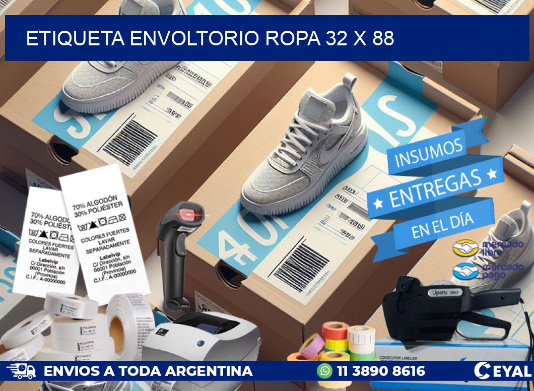 ETIQUETA ENVOLTORIO ROPA 32 x 88