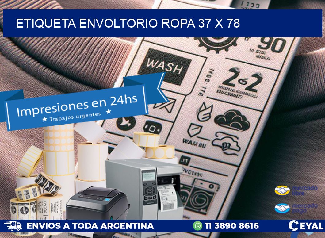 ETIQUETA ENVOLTORIO ROPA 37 x 78