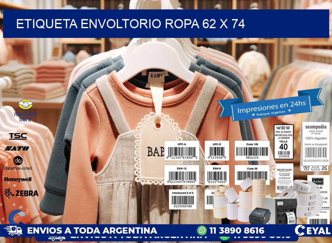 ETIQUETA ENVOLTORIO ROPA 62 x 74