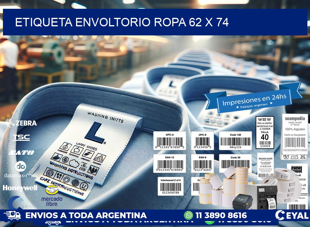 ETIQUETA ENVOLTORIO ROPA 62 x 74