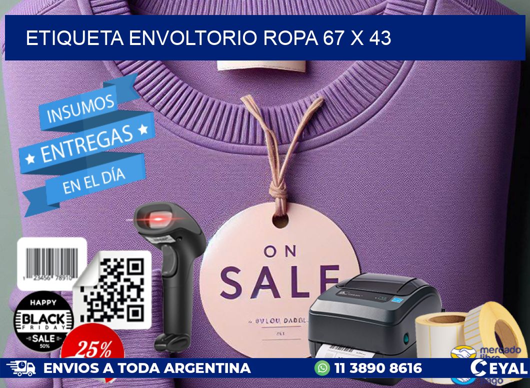 ETIQUETA ENVOLTORIO ROPA 67 x 43