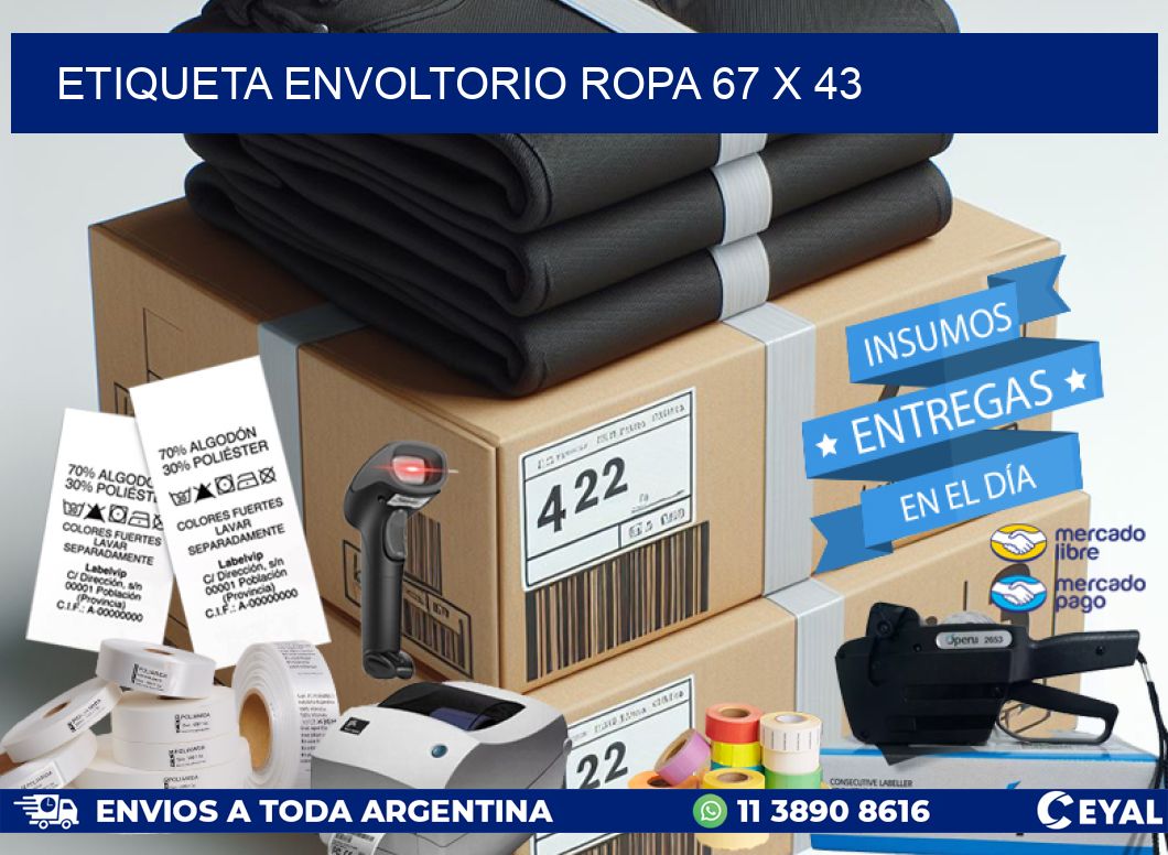 ETIQUETA ENVOLTORIO ROPA 67 x 43