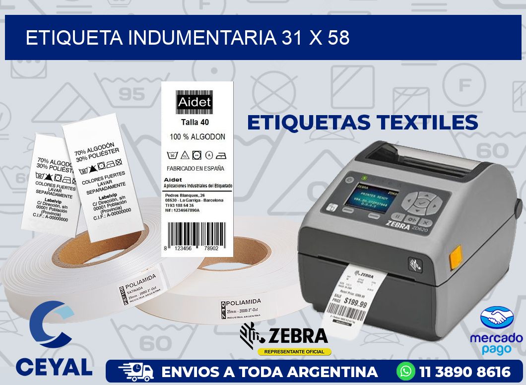 ETIQUETA INDUMENTARIA 31 x 58