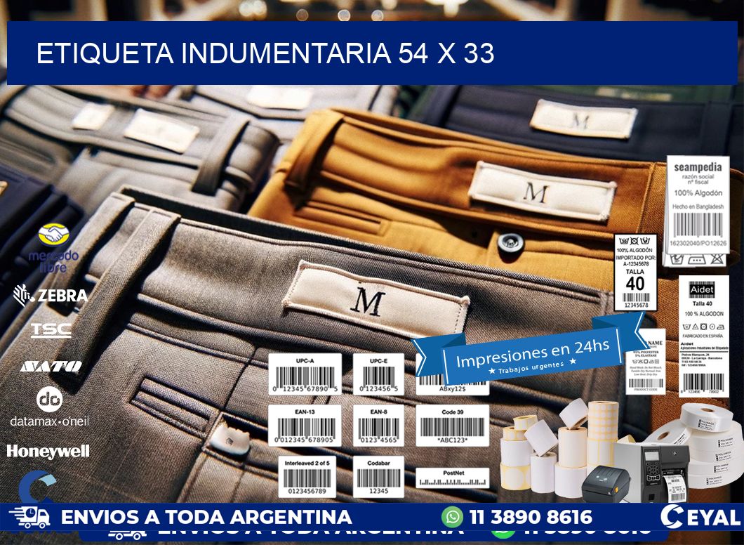 ETIQUETA INDUMENTARIA 54 x 33