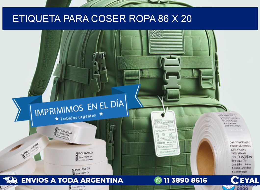 ETIQUETA PARA COSER ROPA 86 x 20